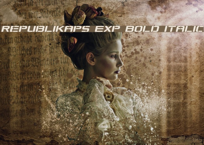 Republikaps Exp Bold Italic Font examples
