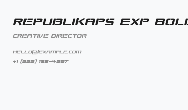 Republikaps Exp Bold Italic Business Card