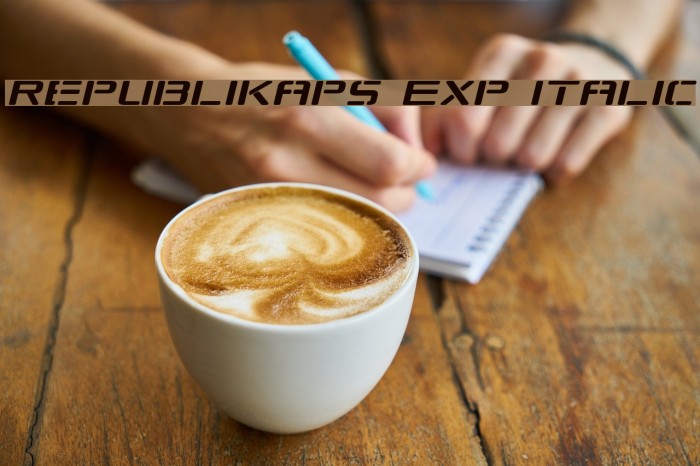 Republikaps Exp Italic Font examples