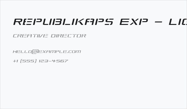 Republikaps Exp - Light Italic Business Card