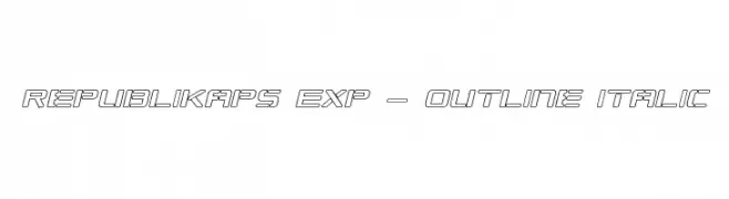 Republikaps Exp - Outline Italic  Frei Schriftart Herunterladen
