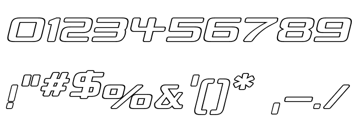 Republikaps Exp - Outline Italic Font OTHER CHARS