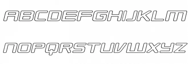Republikaps Exp - Outline Italic フォント 大文字
