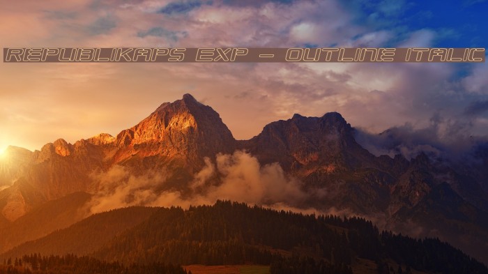 Republikaps Exp - Outline Italic Font examples