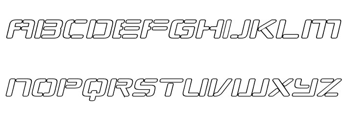 Republikaps Exp - Outline Italic Font LOWERCASE