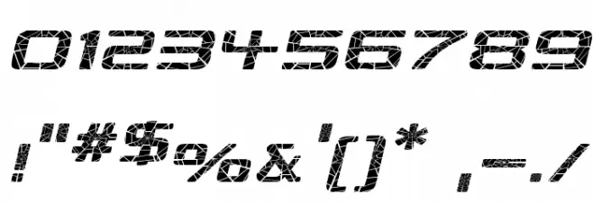 Republikaps Exp - Shatter Italic Font OTHER CHARS