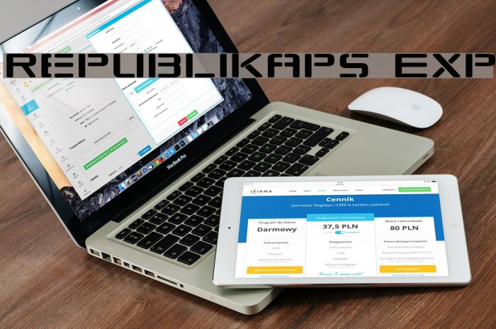 Republikaps Exp Schriftart examples