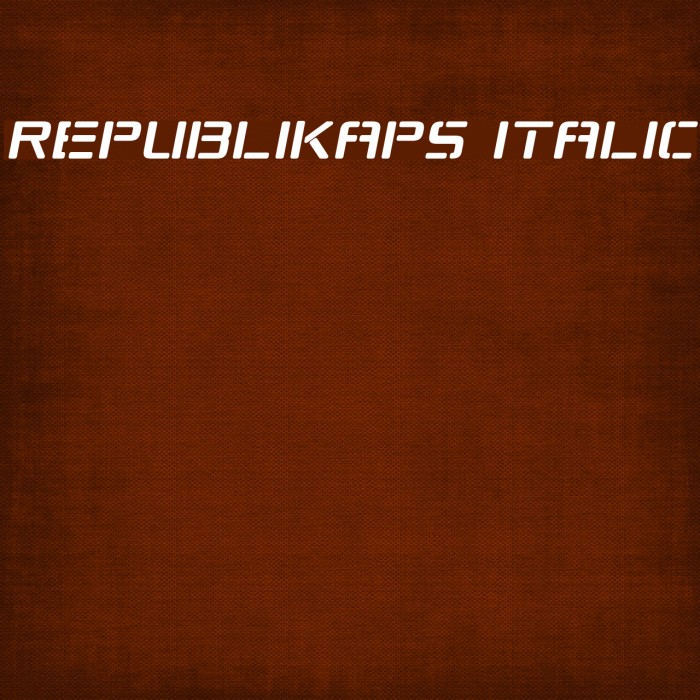 Republikaps Italic Font examples