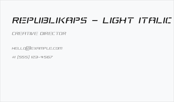 Republikaps - Light Italic Business Card