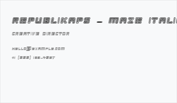 Republikaps - Maze Italic Business Card