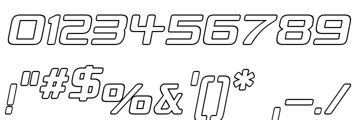 Republikaps - Outline Italic Font OTHER CHARS
