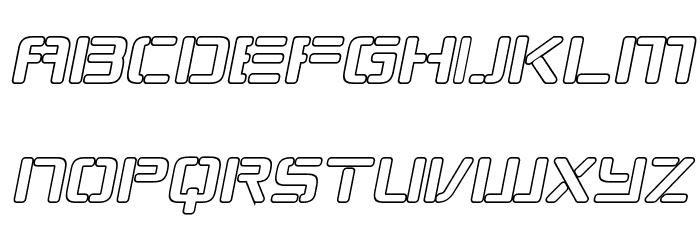 Republikaps - Outline Italic Font LOWERCASE