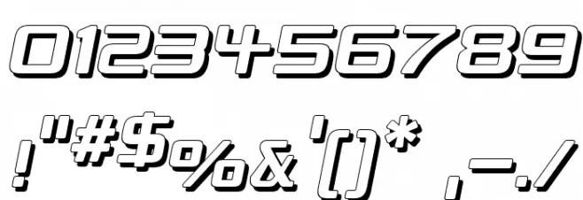 Republikaps - Shadow Italic Font OTHER CHARS