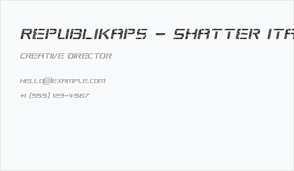 Republikaps - Shatter Italic Business Card