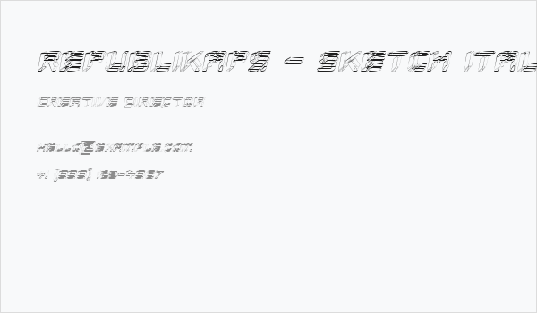 Republikaps - Sketch Italic Business Card