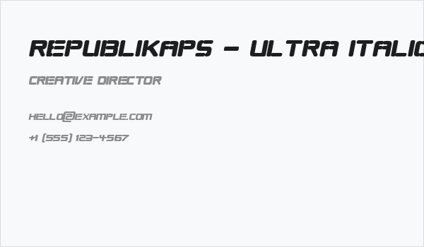 Republikaps - Ultra Italic Business Card