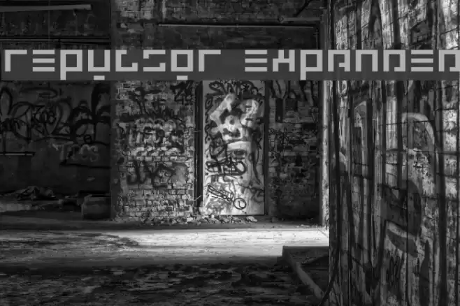 Repulsor Expanded Font examples