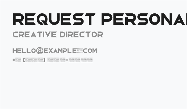 Request Personal Use Business Card