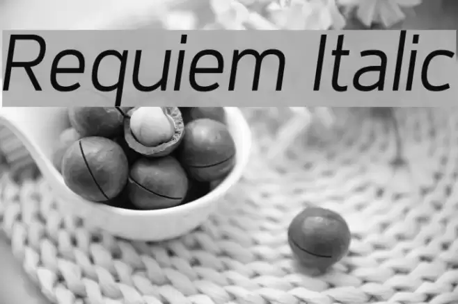Requiem Italic Font examples