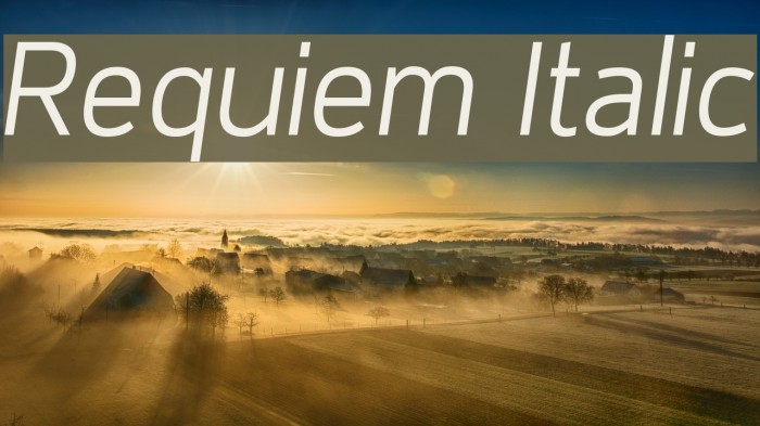 Requiem Italic Font examples