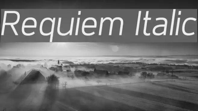 Requiem Italic Font examples