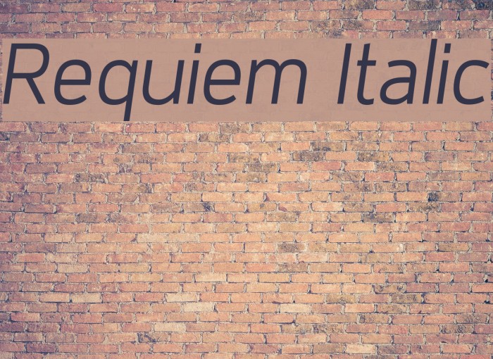 Requiem Italic Font examples
