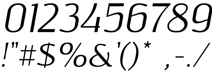 ResagnictoItalic Font OTHER CHARS