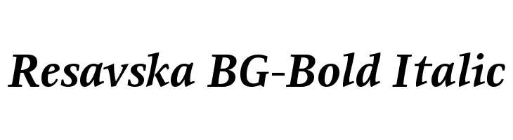 Resavska BG-Bold Italic Font