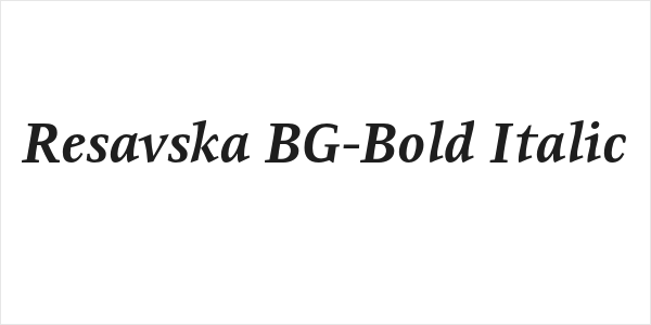 Resavska BG-Bold Italic Logo