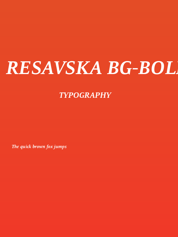 Resavska BG-Bold Italic Poster