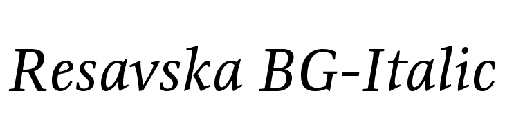 Resavska BG-Italic Font