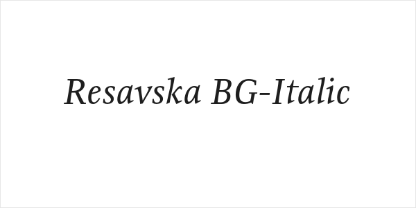 Resavska BG-Italic Logo