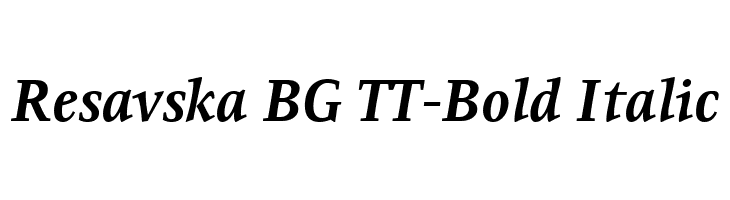 Resavska BG TT-Bold Italic Font