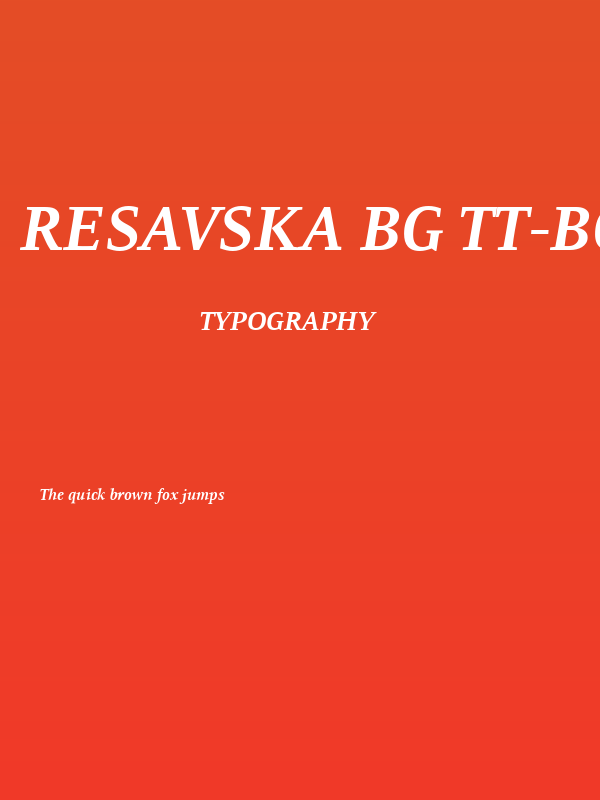Resavska BG TT-Bold Italic Poster