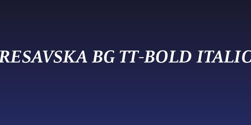 Resavska BG TT-Bold Italic Social Header