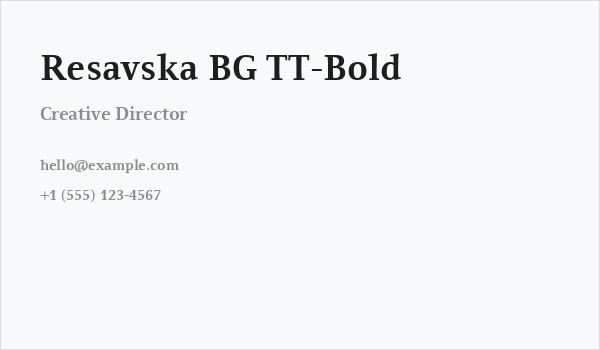 Resavska BG TT-Bold Business Card