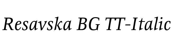 Resavska BG TT-Italic Font