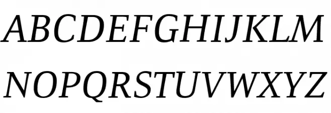 Resavska BG TT-Italic Schriftart Groß