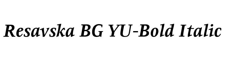 Resavska BG YU-Bold Italic Font