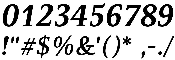 Resavska BG YU-Bold Italic Font OTHER CHARS