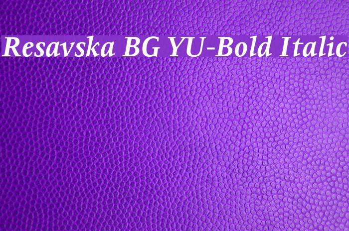 Resavska BG YU-Bold Italic Font examples