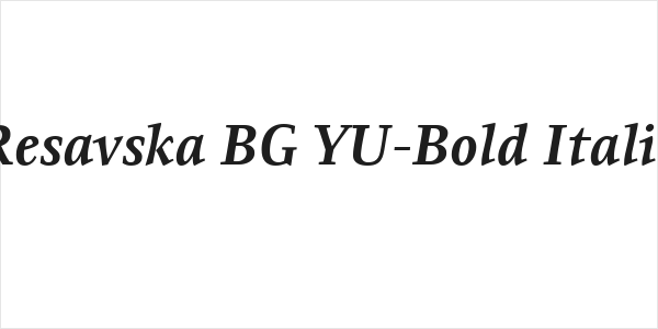 Resavska BG YU-Bold Italic Logo