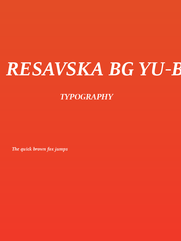 Resavska BG YU-Bold Italic Poster