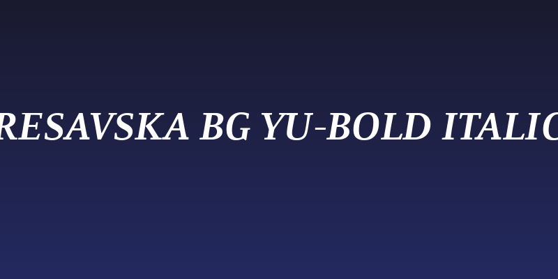 Resavska BG YU-Bold Italic Social Header