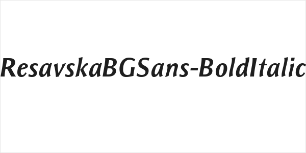 ResavskaBGSans-BoldItalic Logo