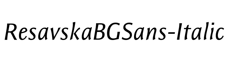 ResavskaBGSans-Italic Font