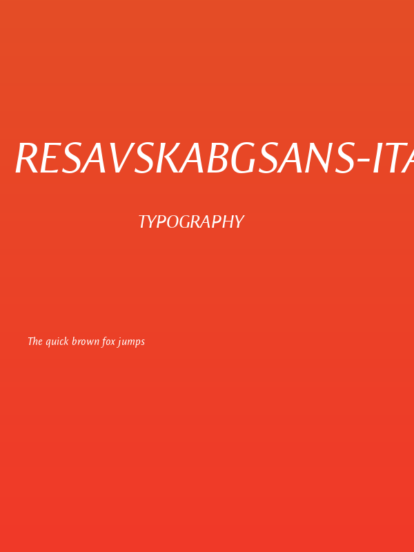 ResavskaBGSans-Italic Poster