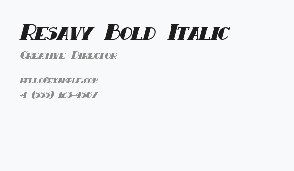 Resavy Bold Italic Business Card