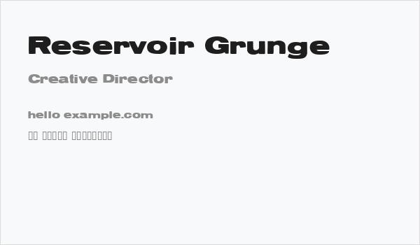 Reservoir Grunge Business Card