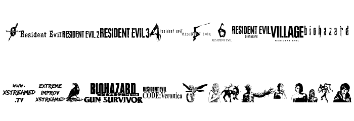 Resident Evil Rebirth Font OTHER CHARS